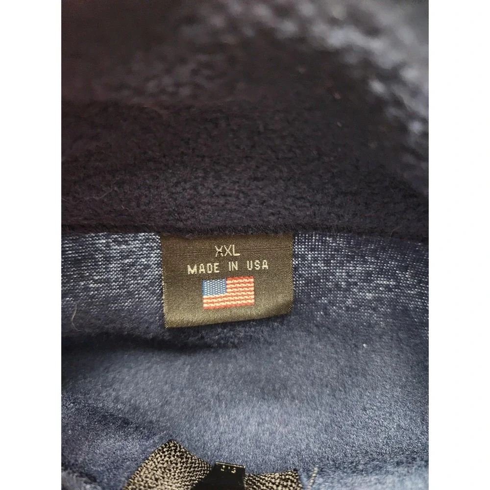 Vintage USA Olympics Jacket Mens XXL Navy Blue Full Zip Fleece Embroidered Rings